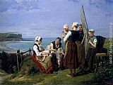Saturday Afternoon On The Coast Of Normandy by Jules Trayer